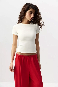 Футболка с коротким рукавом из вискозы (ванильный)