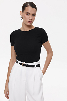 Футболка с коротким рукавом из вискозы (черный)