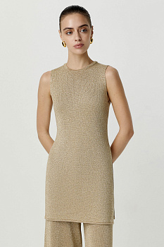 Топ удлиненный с металлизированной нитью (золотой)