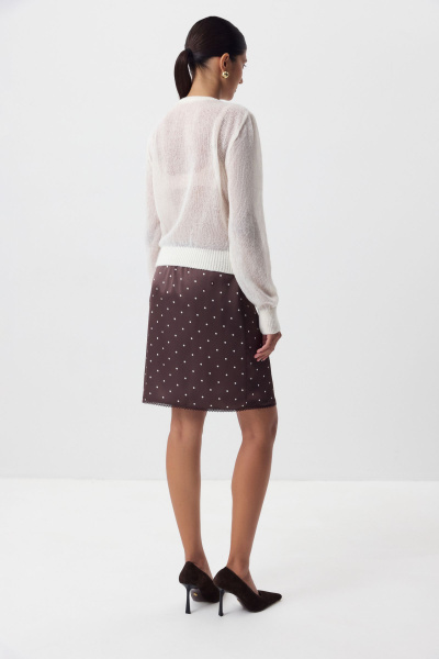 Кардиган с тонкой планкой (молочный) (M) 