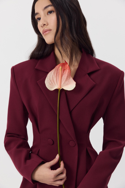 Жакет с защипами (винный) (M) 