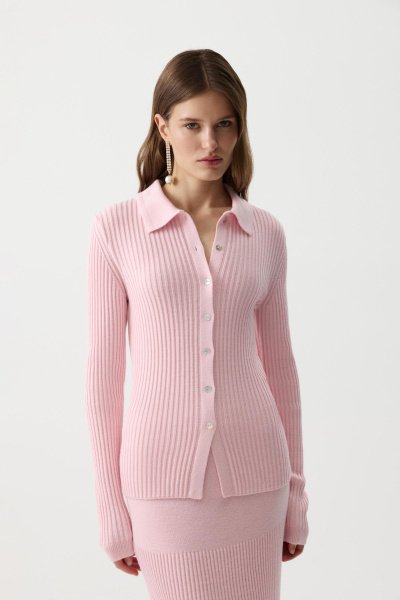 Джемпер-поло с пуговицами (Розовый) (M/L) 