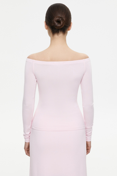 Лонгслив с открытыми плечами из вискозы (XS, барби) 2169