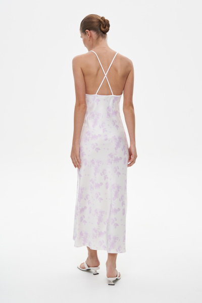 Платье комбинация с драпировкой на груди, лавандовый (L) 