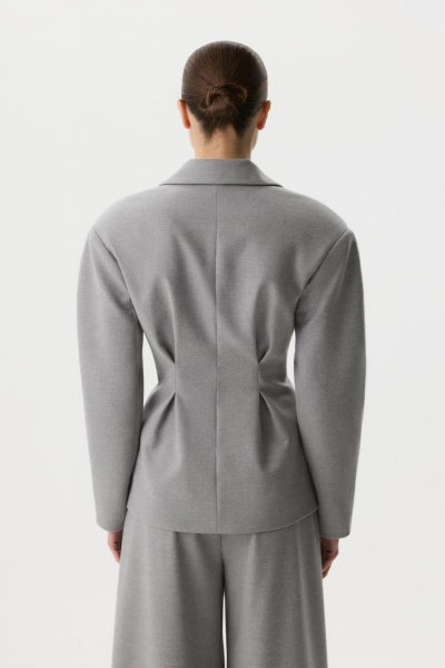 Жакет с защипами по талии (Серый меланж) (M) 