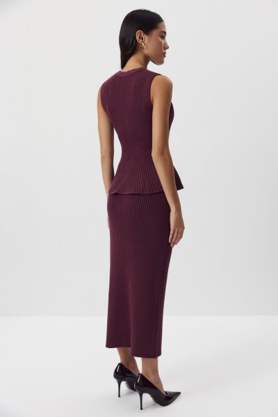 Юбка вязаная с шерстью (сливовый) (M) 