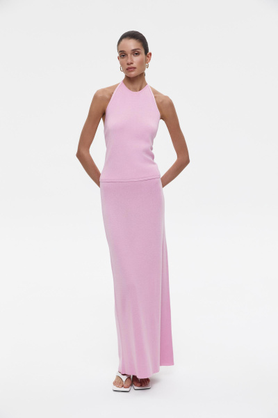 Топ вязаный с открытой спиной (L, барби) 2169