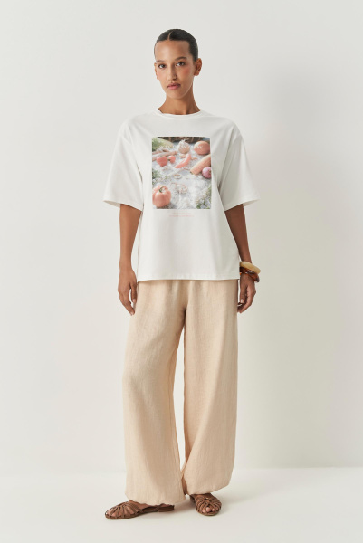 Футболка с принтом Vegetables (молочный) (M/L) 