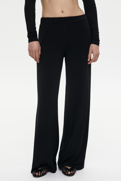 Брюки широкие из вискозы (XS, черный) 