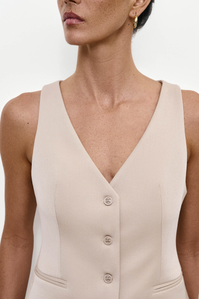 Жилет из костюмной ткани (XS, бежевый)