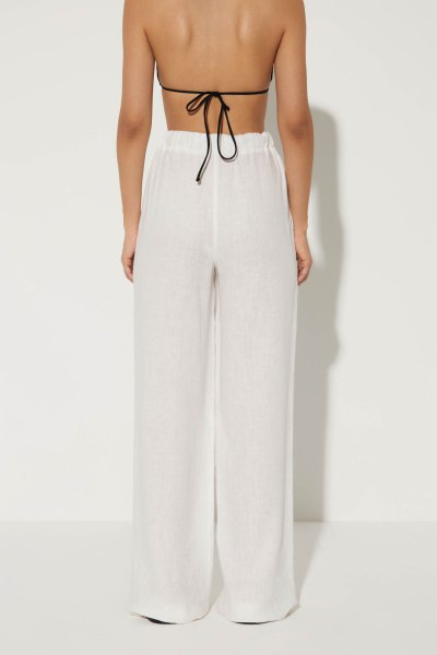 Брюки на резинке изо льна (M/L, молочный) 2207
