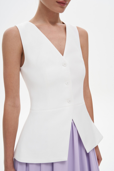 Жилет приталенного силуэта, молочный (XS) 