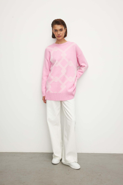 Свитер из хлопка pattern CHARMSTORE (one size, барби-молочный) 2198