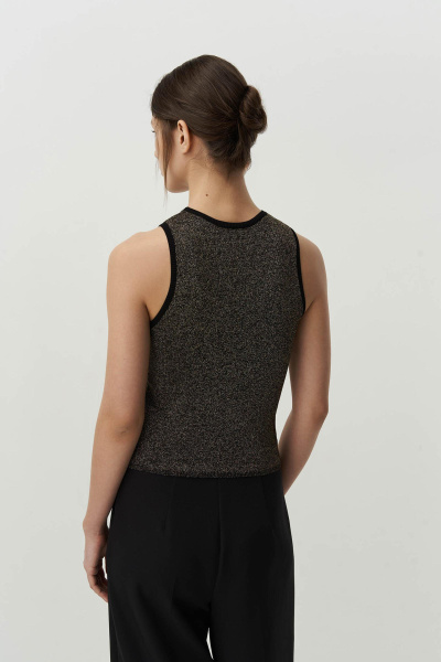 Топ из вискозы с металлизированной нитью (черный) (M) 