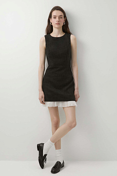 Платье из твида силуэтное (черный)