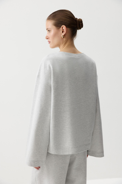 Лонгслив с широкими рукавами (Серый меланж) (M/L) 