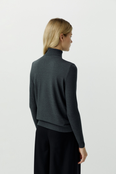 Водолазка вязаная классическая (антрацит) (L) 