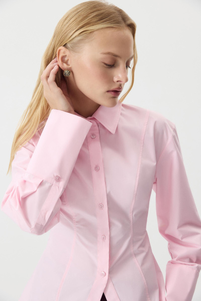 Рубашка приталенная из хлопка (розовый) (M/L) 