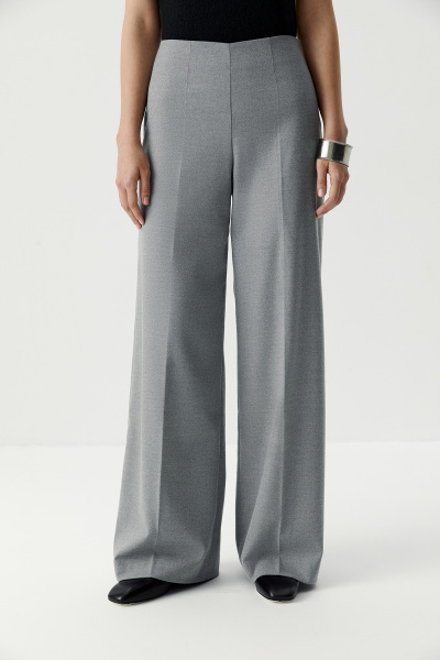 Брюки классические без пояса (серый меланж) (XS) 