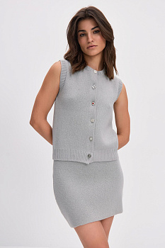 Жилет с декоративными пуговицами (серый)