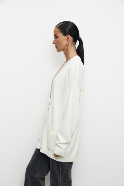 Кардиган из хлопка (one size, молочный) 2158