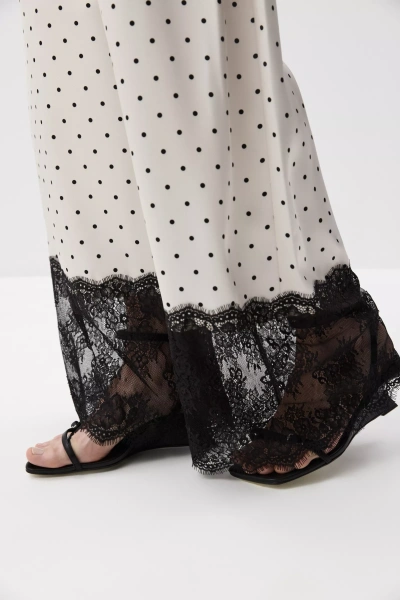 Брюки с кружевом (Горох на молочном) (M/L) 