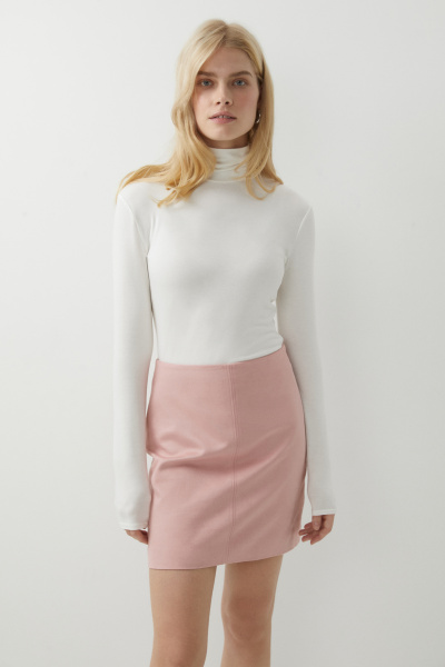 Юбка мини из замши (розовый) (XS) 