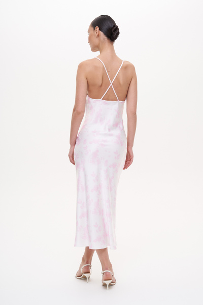 Платье комбинация с драпировкой на груди, розовый (XS)