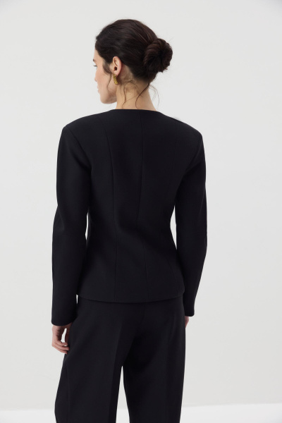 Жакет О-силуэта приталенный  (Черный) (M) 