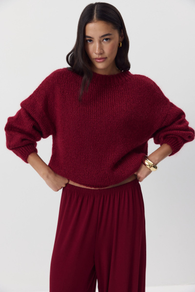 Джемпер из шерсти мериноса (винный) (M/L) 