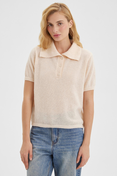 Поло ажурной вязки (кремовый) (M/L) 