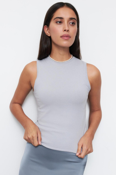 Топ базовый из вискозы (L, серый) 2775