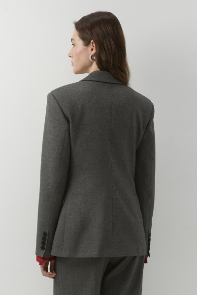 Пиджак однобортный приталенный (темно-серый меланж) (L)