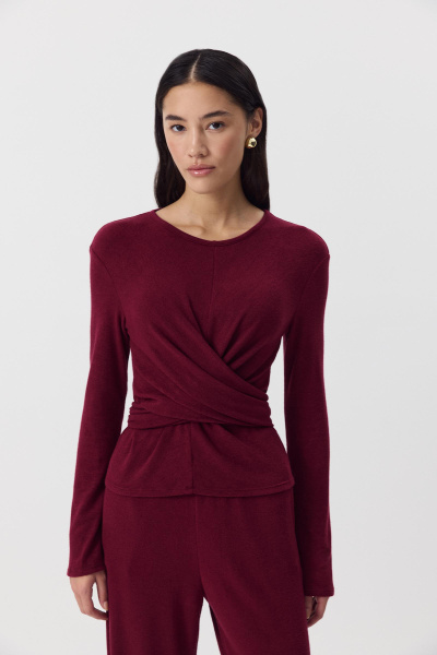 Лонгслив с завязками на талии (Винный) (S) 