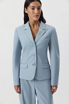 Жакет О-силуэта (серо-голубой)