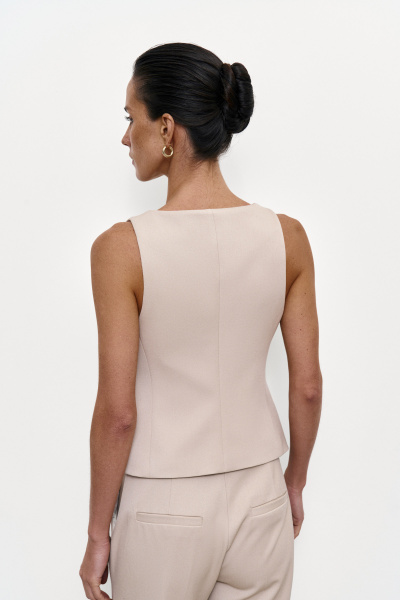 Жилет из костюмной ткани (XS, бежевый)