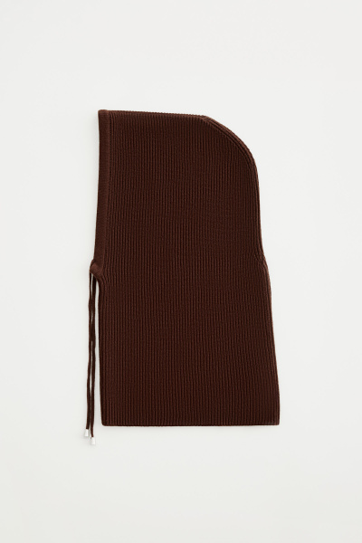 Капор вязаный из вискозы (шоколадный) (one size) 