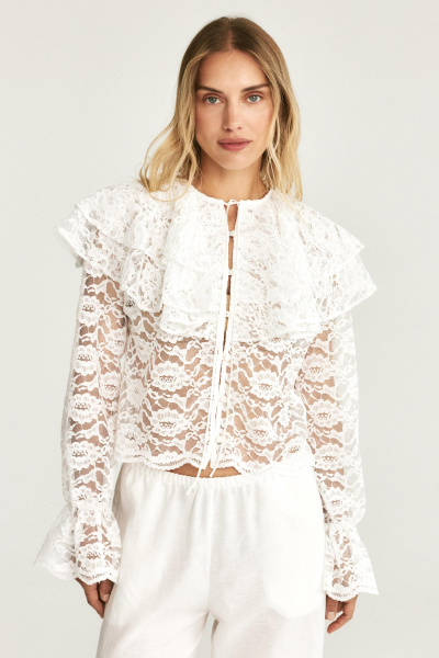 Блузка из кружева (молочная) (M) 