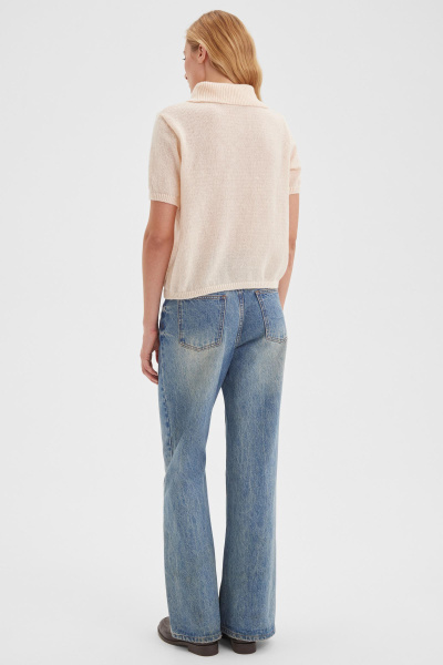 Поло ажурной вязки (кремовый) (M/L) 