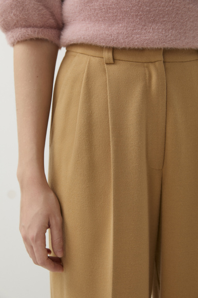Брюки силуэта палаццо из костюмной ткани (светло-коричневый) (L) 