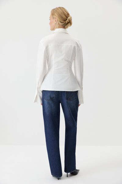 Рубашка приталенная из хлопка (молочный) (M/L) 