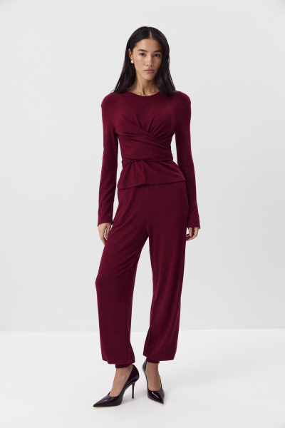 Джоггеры из мягкого трикотажа (Винный) (M) 