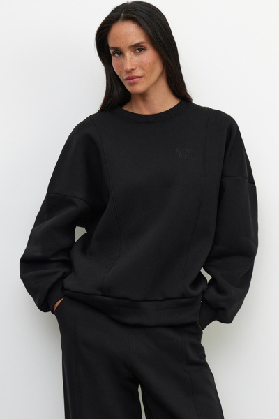 Свитшот с рельефными швами (one size, черный) 