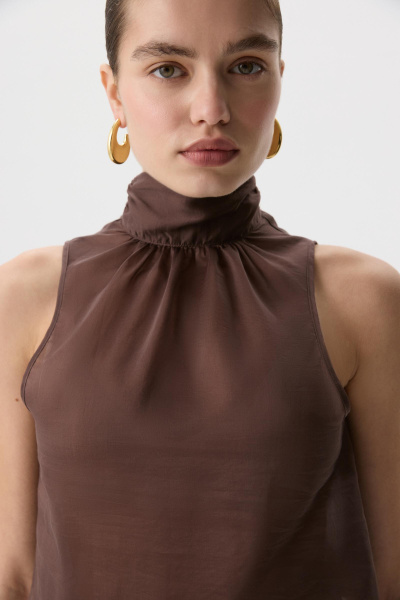 Блуза-топ из тенселя ( Шоколадный) (M) 