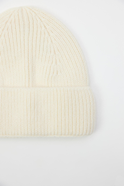 Шапка бини из шерсти мериноса (Ванильный) (one size) 