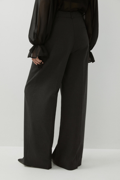 Брюки силуэта палаццо из костюмной ткани (серый) (XS) 