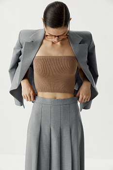 Топ бандо вязаный (бежевый)