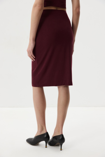Юбка прямая из вискозы (Винный) (M) 