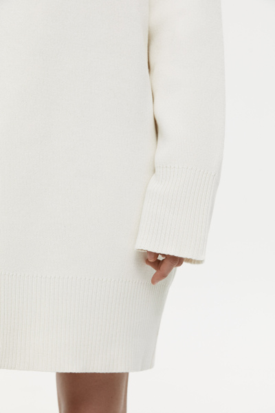 Платье мини вязаное (one size, молочный) 2207