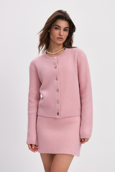 Кардиган с декоративными пуговицами (розовый) (XS/S)